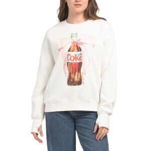 THE LAUNDRY ROOM White Bow Diet Coke Classic Crew Neck Sweater